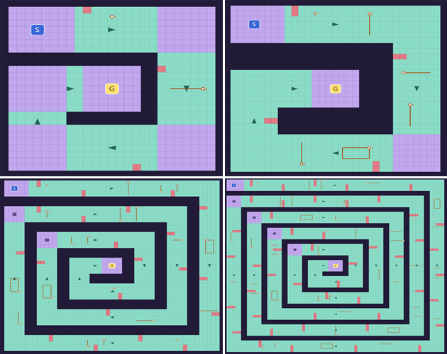 Four Eternal Ice Rink spiral level maps
